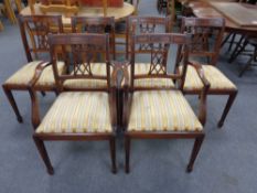 A set of six Regency style dining chairs comprising of two carvers and four singles