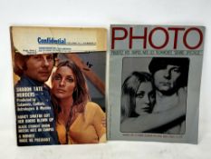 Two vintage 1969 and 1970's magazines of Sharon Tate.