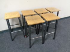 Six 20th century laboratory stools
