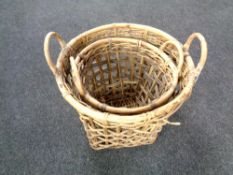 Two 20th century wicker log baskets