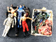 Large collection of vintage Action Men and Gi Joe figures with accessories.