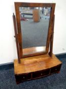 A 19th century mahogany dressing table mirror fitted three drawers