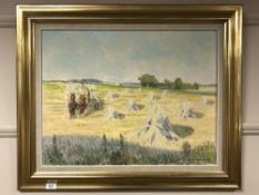 Fritz Anderson : Gathering hay, oil on canvas,