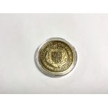 A 500 year sovereign anniversary coin, gold on silver CONDITION REPORT: 20.2G.