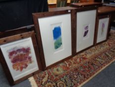 Four limited edition watercolours, indistinctly signed all by the same artist,