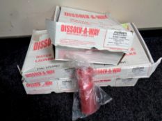 Five boxes containing dissolvable laundry sacks