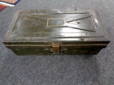 An antique Empire tin trunk