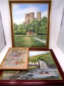 An Edna Smith oil on board - Durham Cathedral,