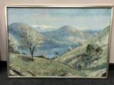 Continental School : Landscape, oil on canvas, 96 cm x 67 cm.