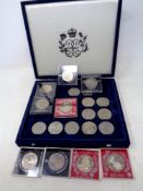 A coin collectors case containing twenty assorted commemorative crowns