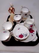 A tray of fifteen piece Royal Albert Sweet Romance tea service together with nine further pieces of