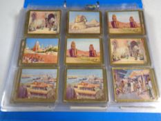 A file of cigarette cards, Churchman, Gallagher and Wills, Transport, flowers,