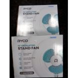 Two Ryco 16 inch oscillating stand fans (new and boxed)