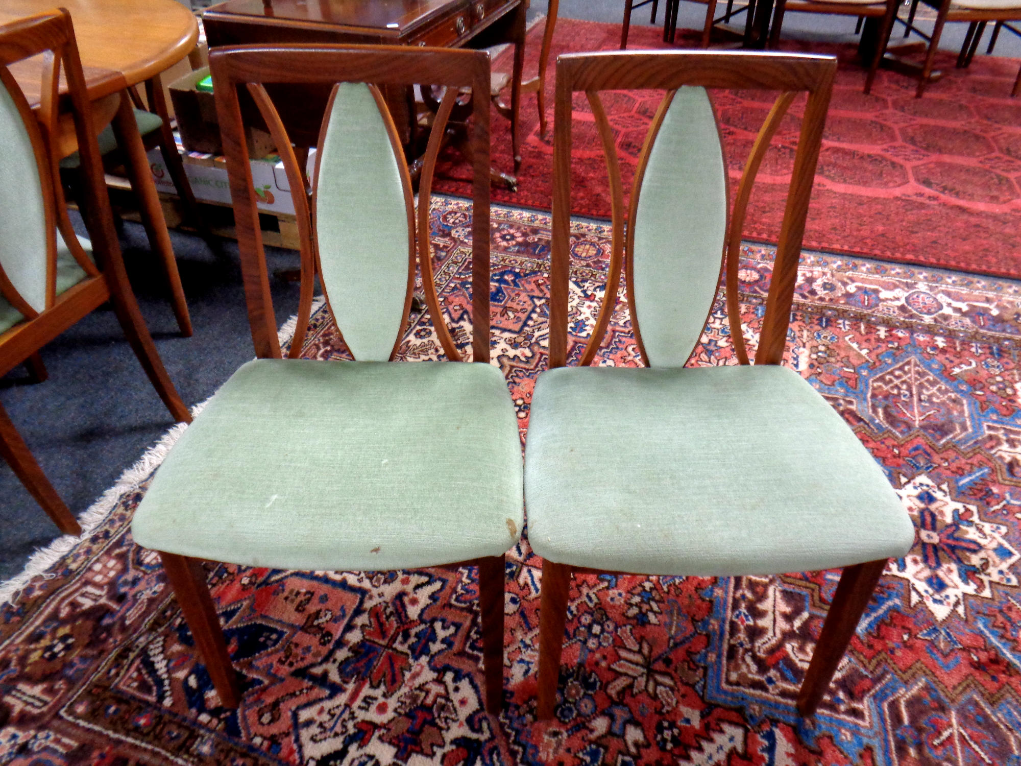 A twentieth century teak G-plan extending dining table, six chairs, length 168 cm. - Image 2 of 2