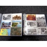 Two albums of postcards relating to Wearside and Northumberland