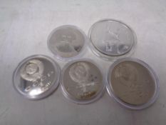 Five silver Russian coins
