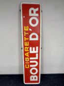 An over painted metal sign - Cigarette Boule D'or