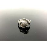 A Sterling silver marcasite dress ring, size O.