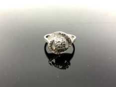 A Sterling silver marcasite dress ring, size O.