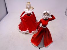 Two Coalport figures;