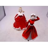 Two Coalport figures;