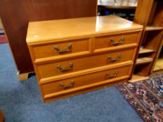 A twentieth century teak G-plan four drawer chest, width 90 cm.