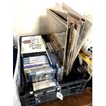 A basket containing a small quantity of Lp's, compilations, Royal family,