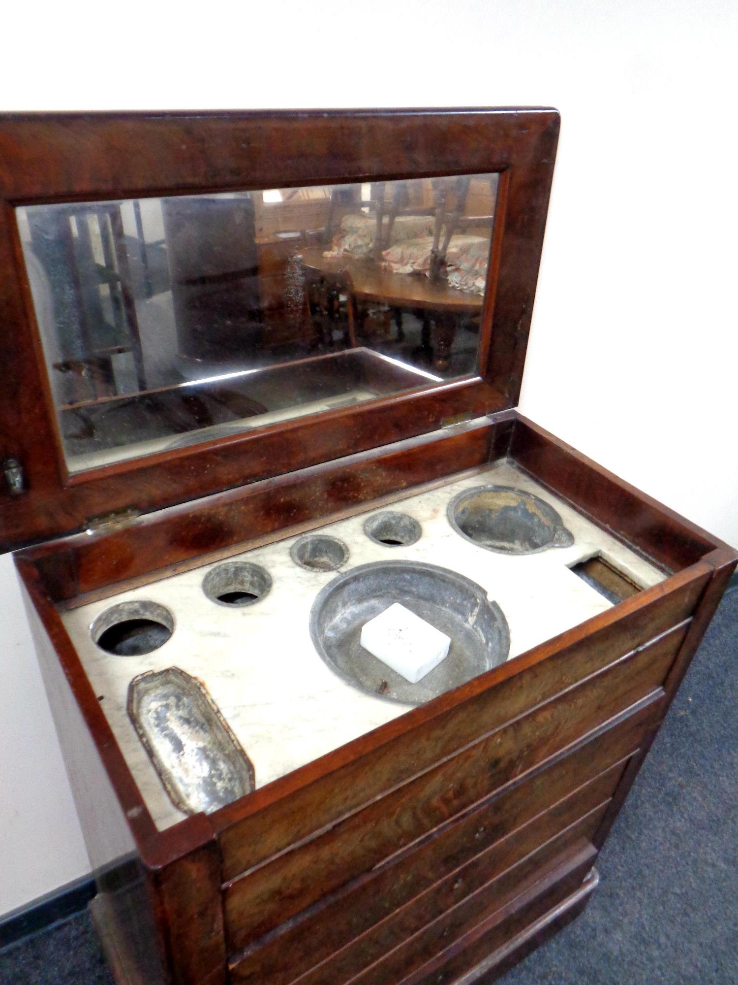 A 19th century mahogany four drawer wash stand chest - Image 2 of 2