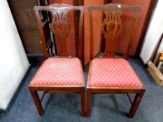 A pair of Edwardian mahogany dining chairs