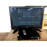 A Panasonic Vierra 37 inch plasma TV with remote and lead together with a Panasonic DVD/VCR