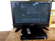 A Panasonic Vierra 37 inch plasma TV with remote and lead together with a Panasonic DVD/VCR