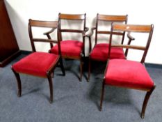 A set of four Regency style dining chairs