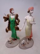 Two Coalport Roaring Twenties figures;