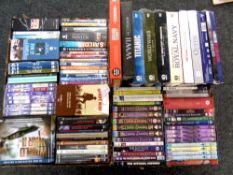 Two boxes of DVD's and box sets, War,