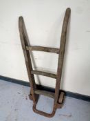 A vintage wooden sack barrow