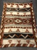 A Turkish kilim, 136 cm x 183 cm.