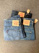 A pair of Levis Strauss vintage "505" denim jeans, waist 32",