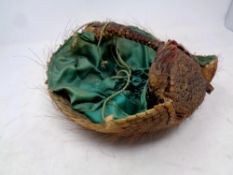 An armadillo shell bon bon basket