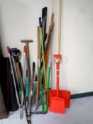 A large quantity of assorted garden tools