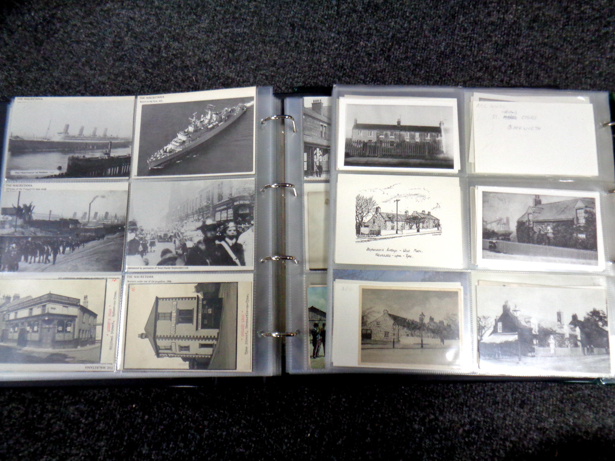 Two green vinyl albums of postcards relating to North Tyneside. - Image 4 of 4