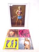 Britney Spears signed photo, mounted and framed, with cd singles - Baby one more time, Sometimes,