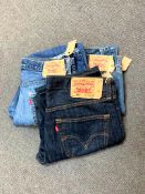 A pair of Levis Strauss vintage "501" denim jeans, waist 32",