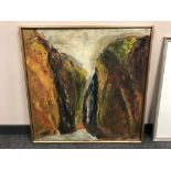 Continental School : Mountains, oil on canvas, 81 cm x 81 cm.