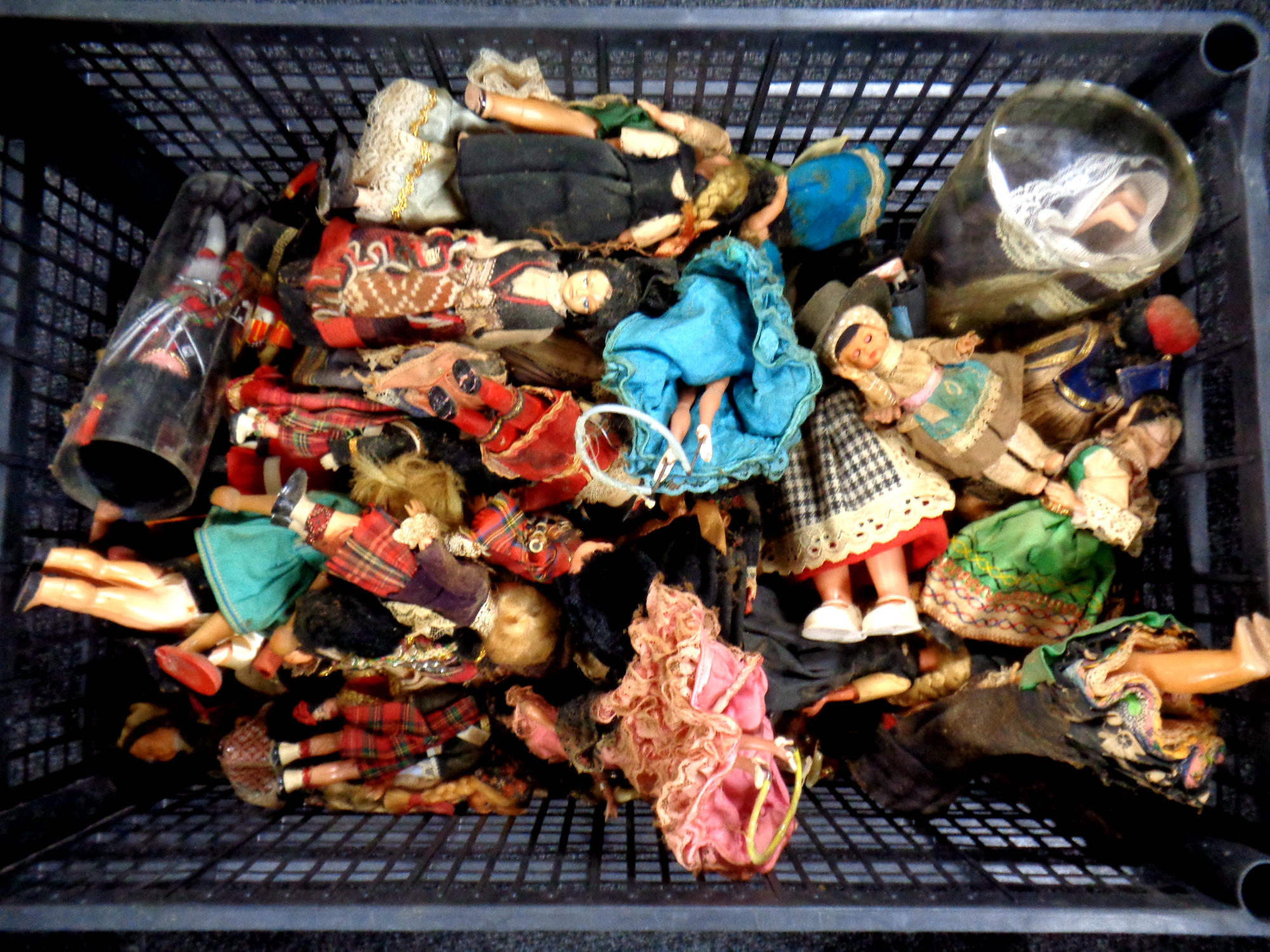 A crate of twentieth century dolls of the world