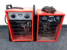 Two 3kw Clarke electric heaters