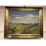 Continental School : Farmland, oil on canvas, 51 cm x 39 cm.