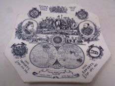 A 19th century Nestle and Huntsman British Empire plate, Victoria, Queen & Empress, Jubilee year,