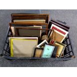 A crate of picture frames