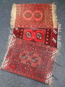 Three small Afghan rugs