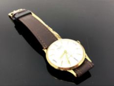 A 9ct gold Gentleman's wrist watch by Relide, with engraving verso dated 1965.